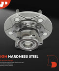 Front view of 5-lug hub assembly for Ford Transit 2020-2024, high hardness steel, direct fit, RWD, single rear wheels