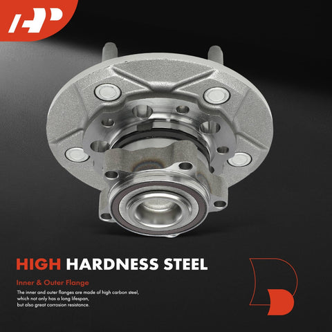 Front view of 5-lug hub assembly for Ford Transit 2020-2024, high hardness steel, direct fit, RWD, single rear wheels