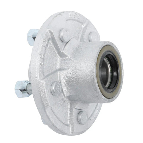 5 Lug Galvanized Trailer Hub Kit with 4.5 Inch Bolt Pattern, 3500lb Capacity showing hub close-up