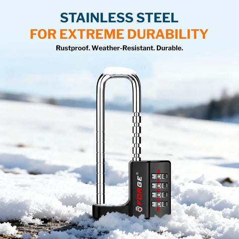 Heavy Duty Four Digit Combo Padlock With Adjustable Shackle Built Tough For Gate And Door Security Zero Hassle Setup Rock Solid Dual Pack In Matte Black Finish