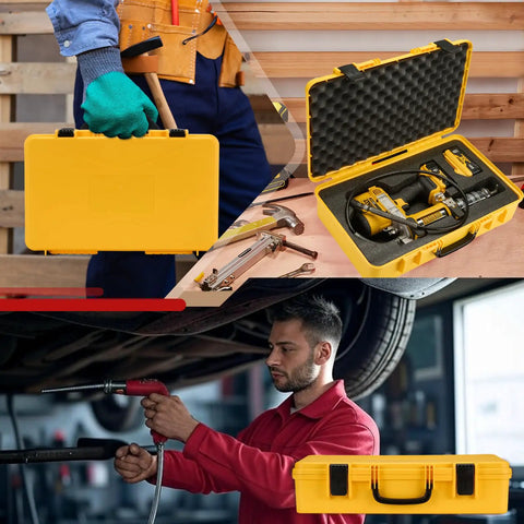 Beefy Hard Shell Case For 20V Max Grease Gun Kit DCGG571M1 DCGG571B With High Density Foam, Portable Organizer Open Display