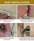Installation steps for Pro Grade Three Pack Cabinet Hinge Mounting Plates Built For 1 5/8 Inch Overlay Doors.