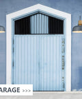 Industrial Barn Light Sconces With Hammered Metal Shade Black Wall Lamps on blue garage exterior