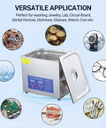 Heavy Duty 10 Gallon Ultrasonic Cleaner 240W Transducer And 300W Heater 40KHz Stainless Steel Tank used for diverse cleaning tasks.