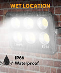300W LED Stadium Flood Light Outdoor 2050W Equivalent 43500LM Beast Mode Bright Commercial Lighting IP66 Waterproof