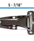 Chrome Flush Mount Door Hinge Heavy Duty All Metal Construction, 5-7/16 Inch, shown with visible pin and bushings.