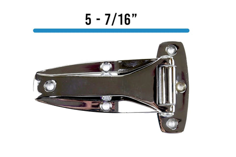 Chrome Flush Mount Door Hinge Heavy Duty All Metal Construction, 5-7/16 Inch, shown with visible pin and bushings.
