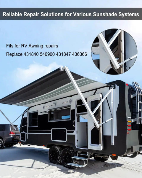 RV Awning Arm Repair Pin Kit With Spacers For Power RV Camper Trailer Replacement Compatible With 431840 on black camper trailer