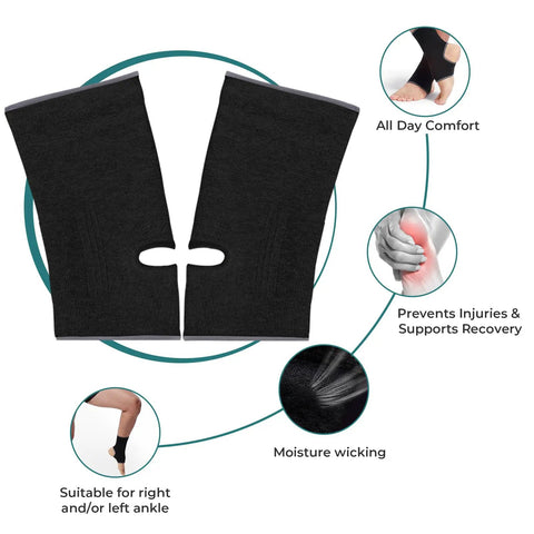 Open Heel Ankle Support Sleeve With Light Breathable Knit Fabric For Men Women Kids Medium Compression Right Or Left Ankle Black Size M 1 Pair Ideal For Running Basketball Tennis MMA Ultra Comfortable All Day Sport Wear