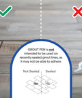 Beige Grout Pen Tile Paint Marker Waterproof Grout Colorant Sealer Pen usage warning for unsealed grout surfaces.