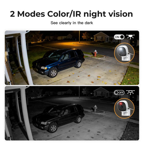 Image showing 2K Home Security Cameras For Indoor And Outdoor Monitoring With Phone App, Wired Plug And Play, Color Night Vision.