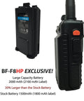 8 Watt Dual Band Handheld Radio Kit With Beefed Up Large Battery Upgrade VHF 136 174 MHz UHF 400 520 MHz