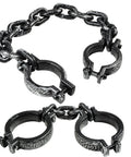 2 Pack Plastic Halloween Fake Prison Chains With Handcuffs And Footcuffs For Realistic Prisoner Look Lightweight Non Toxic Durable Shackles For Costume Party Or Haunted Dress Up Props