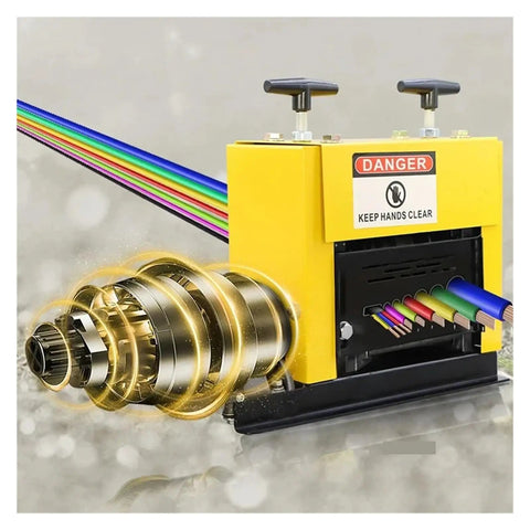 Heavy Duty Fully Automatic Electric Wire Stripper with gold slicing mechanism, designed for quick and safe cable peeling.