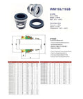 Upgrade Your Pump With This Tough Sic-Sic-Fkm Mechanical Shaft Seal Series 155 for 28mm Routines, showing dimensions and materials.
