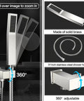 Detail of Rain Shower System With 10 Inch Wall Mount Faucet Waterfall Bathtub Spout Handheld Spray Rough In Valve And Trim Kit
