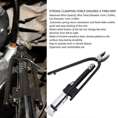 Reversible Safety Wire Twisting Pliers 9 Inch Heavy Duty Pro Grade Tool For Automotive And Aerospace Maintenance With Auto Spring Return Aircraft Wire Tool For Quick Safe Wiring