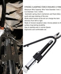 9 Inch Auto Return Reversible Safety Wire Pliers With Wire Twisting Tool For Aircraft Automotive Racing Aerospace Maintenance Heavy Duty Metal Locking Pliers in use showcasing clamping force and ergonomic handle.