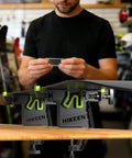 Heavy Duty Ski Snowboard Vise Set For Tuning And Waxing, Adjustable And Stable, Dope Grips With Non Slip Rubber Pads in use