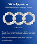 Garage Ready 13 Piece Axle Nut Socket Kit featuring Hella Tough Exterior, three spindle nut socket sizes KM08, KM09, KM10.