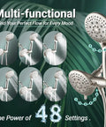 Dual Shower Head Combo 2-in-1 Water Saving System with 59-Inch Stainless Steel Hose, 1.8 GPM Rainfall and Handheld Spray.