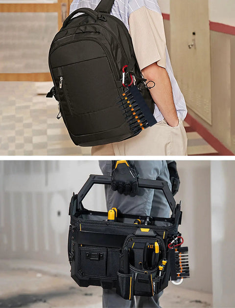 Person carrying Magnetic Hex Drill Bit Set, 10Pc S2 Steel Allen Bits H1.5 Through H12, 2 Inch Length with black bag.