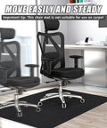 Non Slip Office Chair Mat For Hardwood And Tile Floors, Large 48x36 Inch Floor Protector Rug in office setting, black