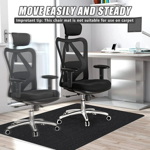 Non Slip Office Chair Mat For Hardwood And Tile Floors, Large 48x36 Inch Floor Protector Rug in office setting, black