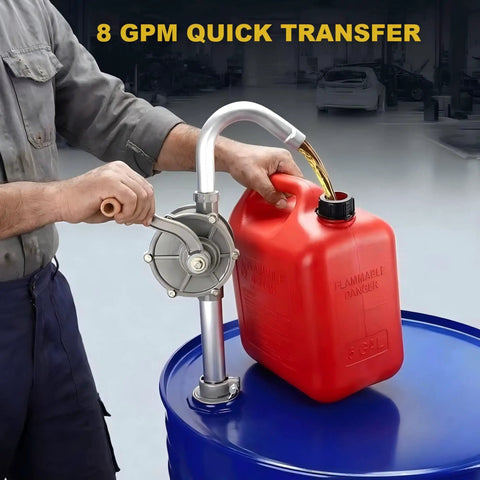 All Aluminum 55 Gallon Drum Pump No Fuss Manual Fuel And Oil Transfer Tool Heavy Duty Rotary Barrel Hand Pump For Diesel Kerosene Hydraulic And Lubricating Oils Fits 15 To 55 Gallon Drums
