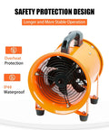 8-Inch High-Velocity Portable Blower Fan With 33-Foot Flexible Duct Hose Heavy-Duty Industrial Exhaust Ventilator front view