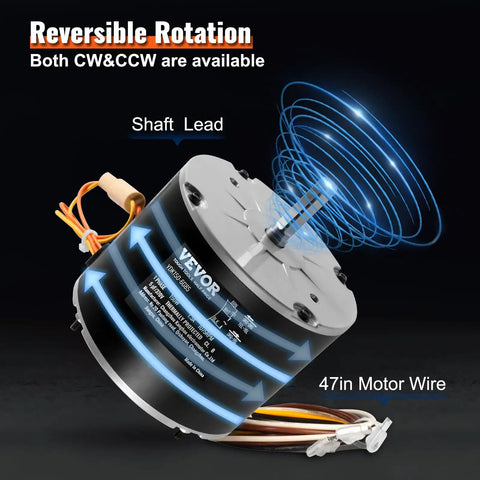 Condenser Fan Motor One Fifth Horsepower 1075 RPM With Overheat Protection 208 To 230 Volt Reversible CW CCW Includes Capacitor