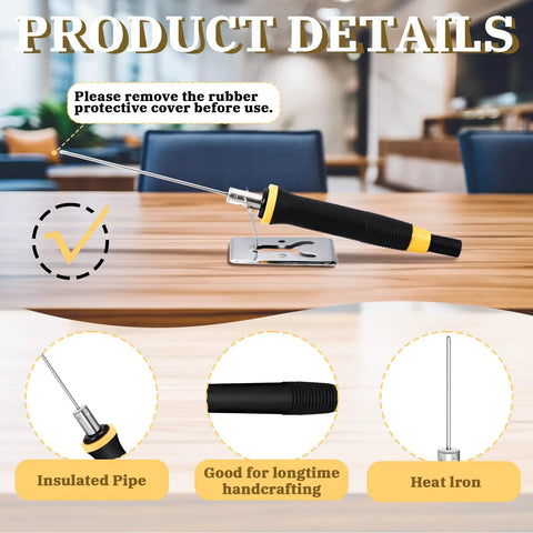 Two Piece Hot Wire Electric Foam Cutter Pen Kit With Dual Needles For EVA Board Carving with insulated handle on stand