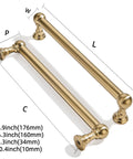 2 Pack 6 And A Quarter Inch Hole Center Brushed Brass Cabinet Pulls Beefy Durable Heavy Duty Solid Warm Brass Cabinet Handles