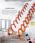 Electric Remote Control Attic Ladder Built With Titanium Magnesium Alloy showing folding design and remote control functionality.