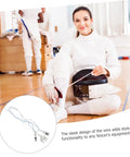 Fencer sitting in training hall with Pro Grade Foil Fencing Mask With Durable Wire Cord And Guard Cord Impact Resistant Shield