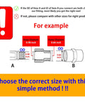 Diagram showing OD and ID measurement instructions for selecting One Eighth Inch Male To Three Eighth Inch Female NPT Brass Pipe Fitting Reducer Adapters
