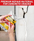 Self Leveling Concrete Crack Filler for Driveways and Patios Fast Drying Cement Repair applied to wall crack from tube.