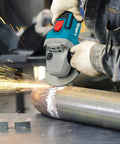 Worker using Cordless 20V Angle Grinder That Packs a Punch With 8500 RPM Brushless Motor, 5-Inch 125mm Cutting for metalwork