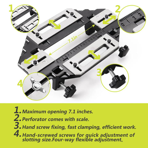 Pro Grade Aluminum Door Hinge Jig For Quick Install And Precise Fit, Woodworking Hinge Template And Slotting Locator, 7.1-inch opening