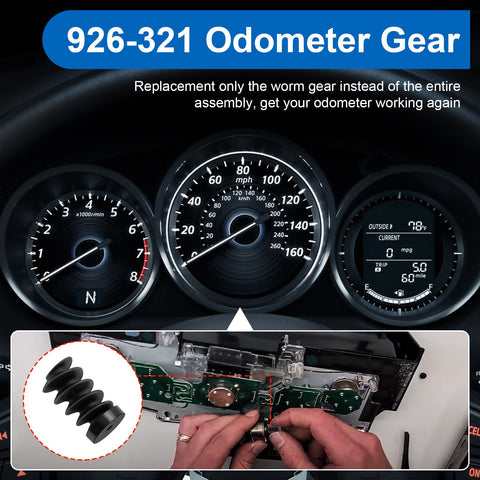 Ranger F150 Odometer Gear Kit Replacement With Speedometer Worm Gear for Ford Mazda Mercury, dashboard installation view