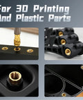 Pro Grade Heat Set Insert Tool Kit With 415Pcs Brass Threaded Inserts on 3D printed and plastic parts
