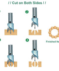 Wood Bead Maker Kit With Tungsten Steel Ball Milling Cutters Set For Lathes showing bead cutting process steps