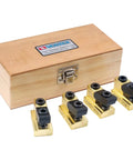 Real Talk Kickin Heavy Duty T Slot Clamping Nut Kit Featuring Hex Key Bolts Crafted From Premium Hardened Tool Steel For Milling Drilling Edm Applications in a wooden box with 4 clamping nuts.