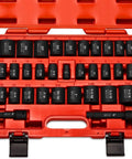Half Inch Drive Master Impact Socket Set 32 Piece Shallow Socket Kit in red case with SAE and Metric sockets, CRV steel.