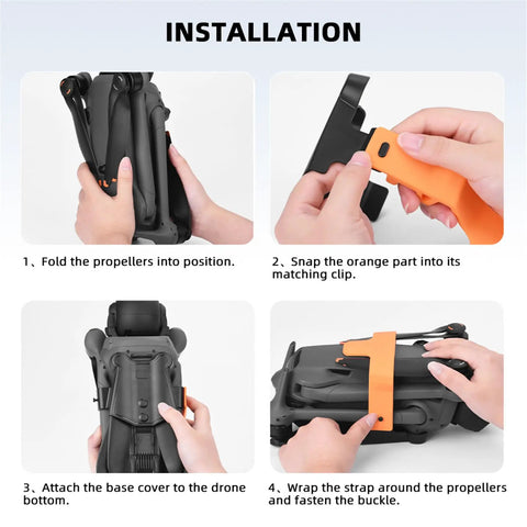 Installation of Propeller Holder And Blade Guard For Mavic 4 Pro Drone Propeller Fixator Stabilizer Mount Bottom Cover Clamp.
