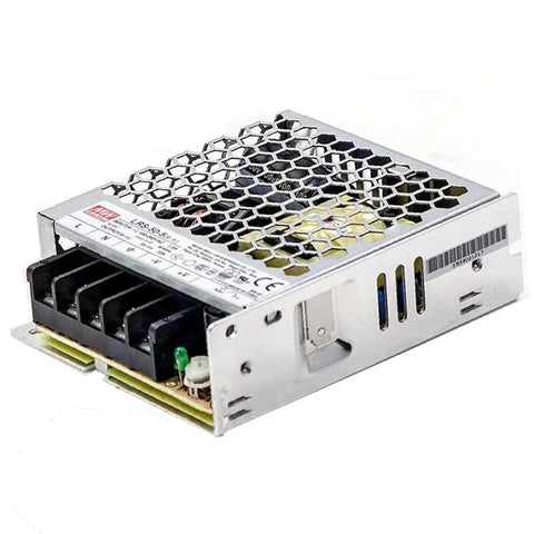 Zero Drama 5V 10A 50W Switching Power Supply with metal housing, 128x97x38mm, designed for industrial gear and plug play setup.