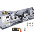 Compact Mini Metal Lathe Machine Delivering Smooth 2500 RPM Variable Speed Rotation Powered By A Kickass 750W Brushless Motor For Any Weekend Warrior Builder with tools.