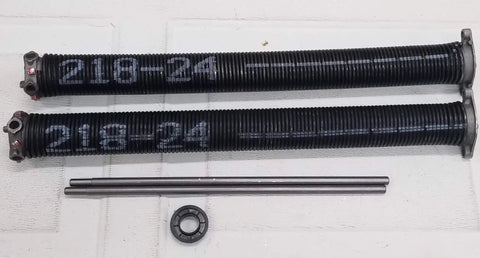 Pair Of Two And One Eighth Inch Garage Door Torsion Springs 21 To 33 Inch, Heavy Duty Black Coated Oil Tempered, USA Made, Includes Left And Right Springs, Winding Bars And Nylon Bushing, 3 Year Limited Warranty