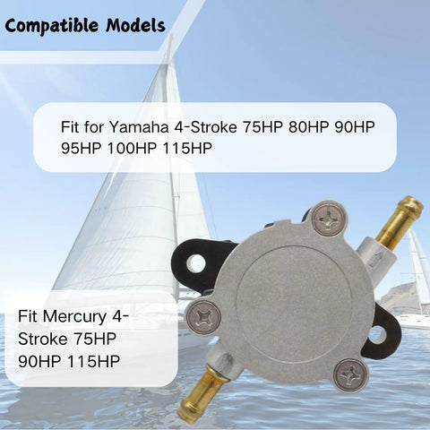Outboard Fuel Pump Replacement For Yamaha 75HP 80HP 90HP 95HP 100HP 115HP And Mercury 75HP 90HP 115HP 4-Stroke Boats OE Replacement