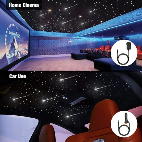 Starlight Headliner Kit For Cars With Shooting Star And Twinkle Effects Dope RGBW Fiber Optic Lights in home cinema and car
